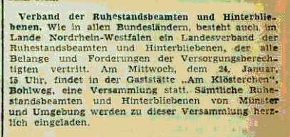 Meldung in der MZ am 23.01.1951